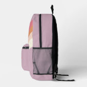 Retro Swirl Pink Lila Bedruckter Rucksack (Rechts)