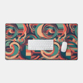 Retro Swirls in Harmonic Fusion Schreibtischunterlage (Tastatur & Maus)