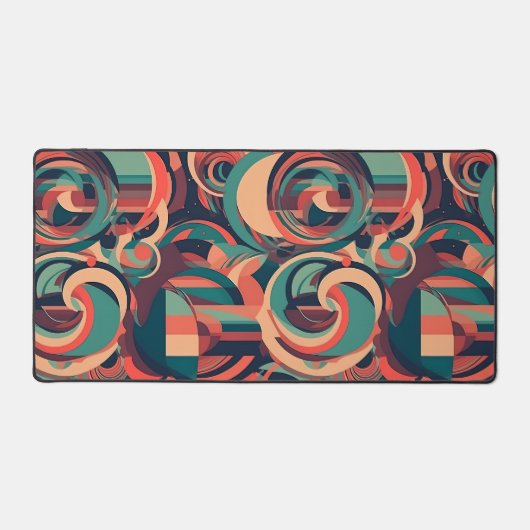 Retro Swirls in Harmonic Fusion Schreibtischunterlage (Vorderseite)