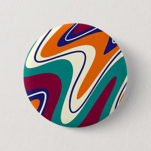 Retro Swirls - Klassischer Stil der 70er Jahre Button