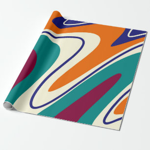Retro Swirls - Klassischer Stil der 70er Jahre Geschenkpapier