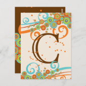 Retro Swirt Celebration Machen Sie Ihre eigene Ban Postkarte (Vorne/Hinten)