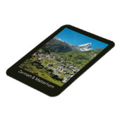 Retro Swiss travel Zermatt and Mount Matterhorn Magnet (Linke Seite)