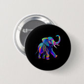 Retro Synthwave 80er 90er Elefant Rüssel hoch Chak Button (Vorne & Hinten)