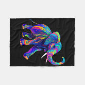 Retro Synthwave 80er 90er Elefant Rüssel Hoch Chak Fleecedecke (Vorderseite (Horizontal))