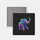 Retro Synthwave 80er 90er Elefant Rüssel Hoch Chak Magnet (Vorderseite/Rückseite)