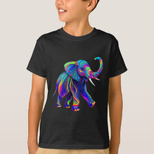 Retro Synthwave 80er 90er Elefant Rüssel hoch Chak T-Shirt