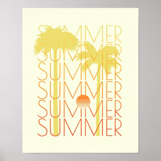 Retro-Synthwave 80er Surf Poster (Vorne)