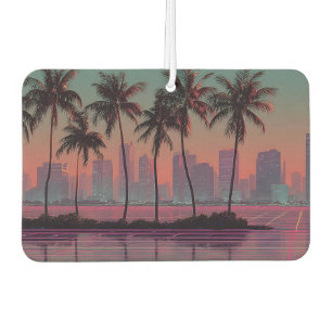 Retro Synthwave Cityscape Sunset Autolufterfrischer