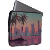 Retro Synthwave Cityscape Sunset Laptopschutzhülle (Vorne Rechts)