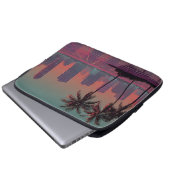 Retro Synthwave Cityscape Sunset Laptopschutzhülle (Vorne Knopf)