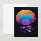 Retro Synthwave Frog Green Frog Wild Animals Lover Einladung (Vorne/Hinten)