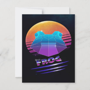 Retro Synthwave Frog Green Frog Wild Animals Lover Einladung