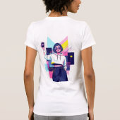 Retro Synthwave Girl Graphic T-Shirt (Rückseite)