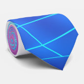 Retro synthwave glühende Neonlichtlandschaft 1980 Krawatte (Gerollt)