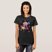 Retro Synthwave Laser Pizza Cat Riding Dinosaurier T-Shirt (Vorne ganz)