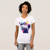 Retro-Synthwave-Mädchen-Grafik-T-Shirt T-Shirt (Vorne ganz)