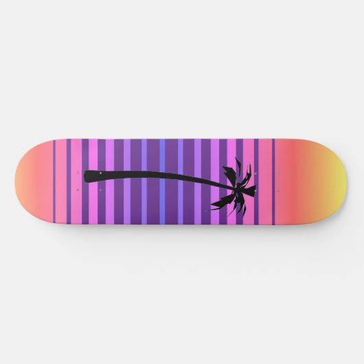 Retro-Synthwave mit Palm Tree Skateboard (Horizontal)