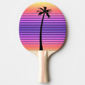 Retro-Synthwave mit Palm Tree Tischtennis Schläger (Vorderseite)
