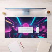 Retro Synthwave Neon Rosa Sonne Cyberpunk Gamer
