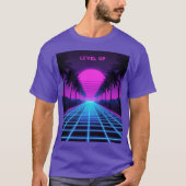 Retro Synthwave Neonpalmen T-Shirt (Vorderseite)