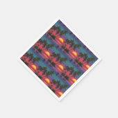 Retro Synthwave Palm Tree Sunset Pattern Serviette (Ecke)