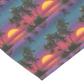 Retro-Synthwave-Palmenbaum-Sonnenuntergangs-Muster Kurzer Tischläufer (Ecke)