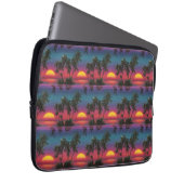 Retro-Synthwave-Palmenbaum-Sonnenuntergangs-Muster Laptopschutzhülle (Vorne Rechts)