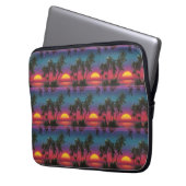 Retro-Synthwave-Palmenbaum-Sonnenuntergangs-Muster Laptopschutzhülle (Vorderseite Links)