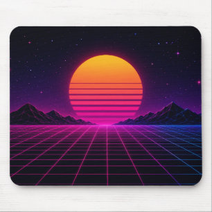 Retro Synthwave Sonnenuntergang Mousepad