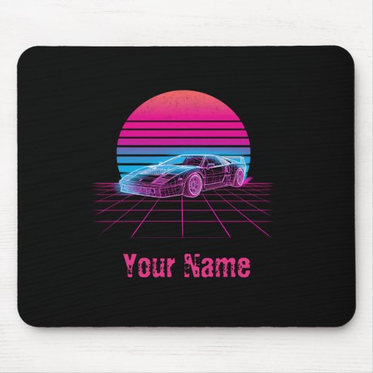 Retro Synthwave-Superauto-Gaming-Mauspad individue Mousepad (Vorne)