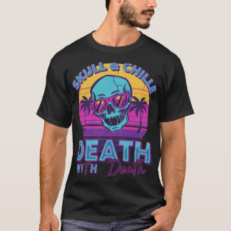 Retro Synthwave-Totenkopf-Design mit Sonnenbrille T-Shirt