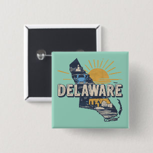 Retro-Szene Delaware-Silhouette Button