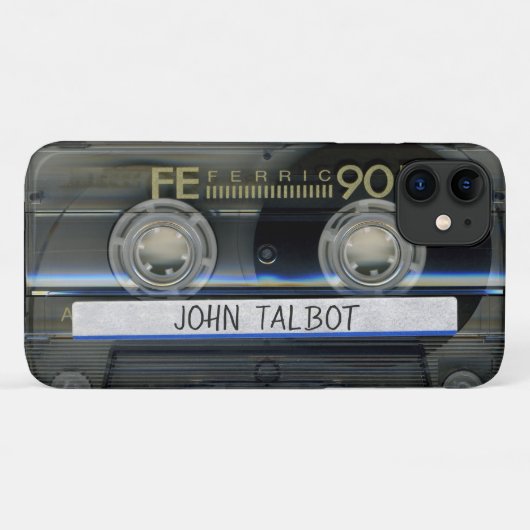 Retro T1 Audiotape Mixtape Kassette Name iPC Case-Mate iPhone Hülle (Rückseite (Horizontal))