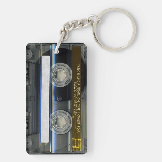 Retro T1 Audiotape Mixtape Kassette personalisiert Schlüsselanhänger (Rückseite)