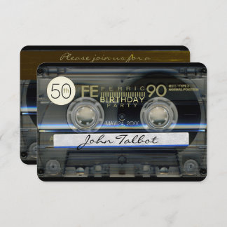 Retro T1 Cassette Tape 50. Geburtstagsparty Inv Einladung