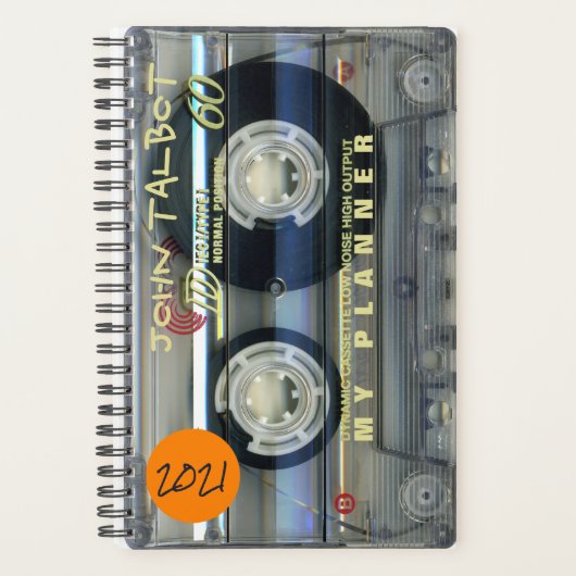Retro T2 Audiotape Music Quote personalisiert Pl Planer (Vorderseite)