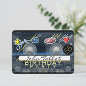 Retro T3 Audiotape 55. Geburtstagsparty Einladung (Stehend Vorderseite)