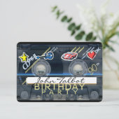 Retro T3 Audiotape 90. Geburtstagsparty Einladung (Stehend Vorderseite)