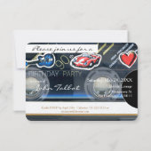 Retro T3 Audiotape 90. Geburtstagsparty Einladung (Rückseite)