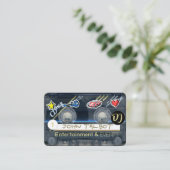 Retro T3 Audiotape Cassette mit DJ-Decks Visitenkarte (Stehend Vorderseite)