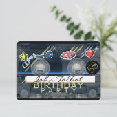 Retro T3 Cassette Tape 50. Geburtstagsparty Inv Einladung (Stehend Vorderseite)
