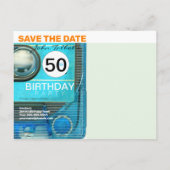 Retro T4 Audiotape 50. Geburtstag Save the Date Po Einladungspostkarte (Rückseite)