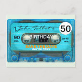 Retro T4 Audiotape 50. Geburtstag Save the Date Po Einladungspostkarte (Vorderseite)