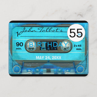 Retro T4 Audiotape 55. Geburtstagsparty Einladung