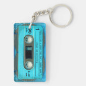 Retro T4 Blue Audiotape Mixtape Kassette Name K Schlüsselanhänger (Rückseite)
