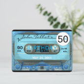Retro T4 Cassette Tape 50. Geburtstagsparty Inv Einladung (Stehend Vorderseite)