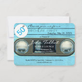 Retro T4 Cassette Tape 50. Geburtstagsparty Inv Einladung (Rückseite)
