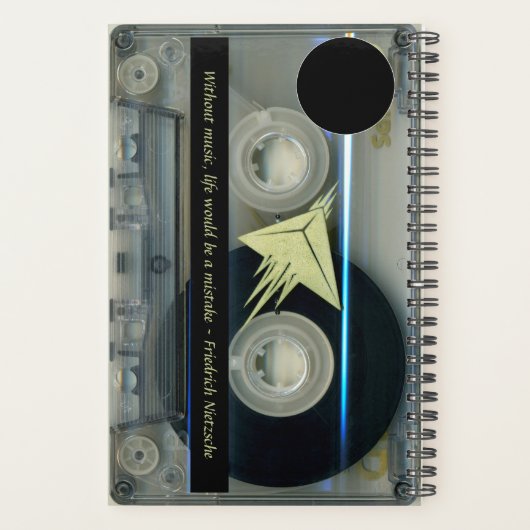 Retro T5 Audiotape Music Zitat personalisiert Pl Planer (Rückseite)