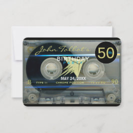 Retro T5 Kassettenband 50. Geburtstagsparty Inv Einladung